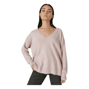 Lucky Brand Classic V-Neck Sweater Burnished Lilac Knit Long Sleeve L